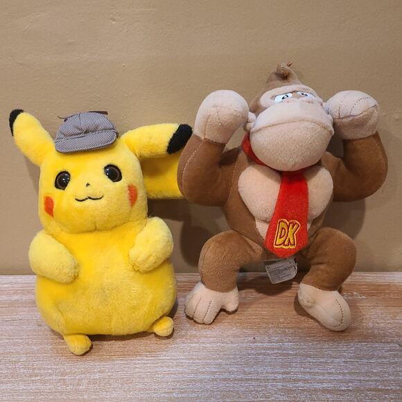 Nintendo Plush Lot: Detective Pikachu and Donkey Kong - Picture 1 of 2